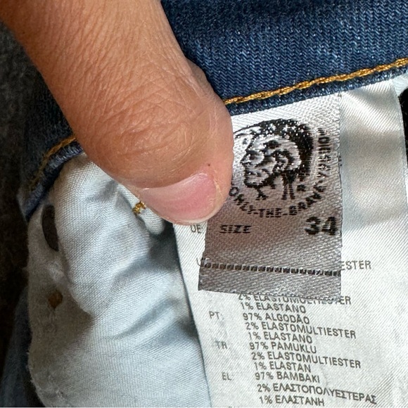 Diesel Safado-X Jeans 34 x 30 Straight Leg Button Fly Pants Medium Light Wash - Picture 11 of 14